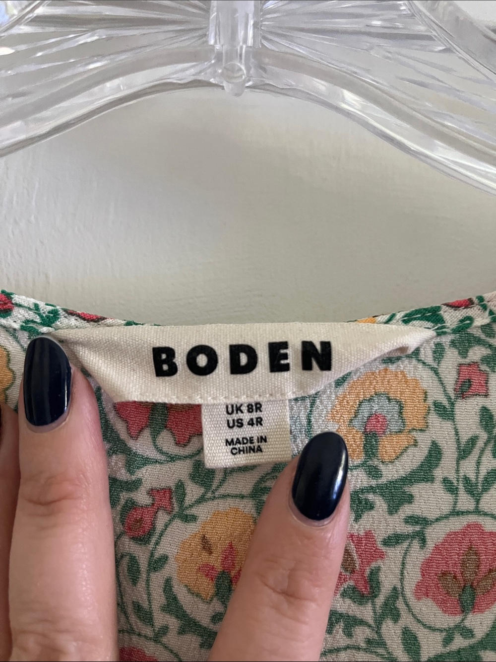 Boden NWOT Floral V-Neck Midi Dress in Green Size 8 - Picture 8 of 9